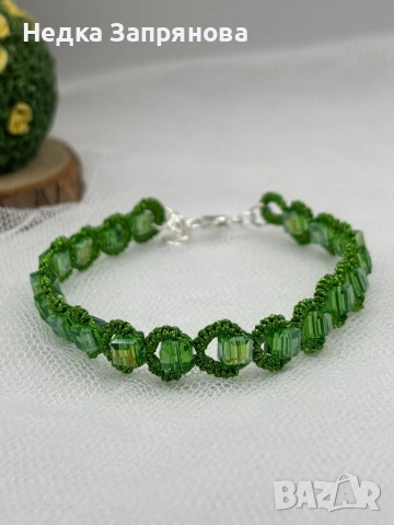 Гривна Стил Ръчно изработена Естествени камъни или стъклени Изработка по поръчка , снимка 6 - Гривни - 52713646