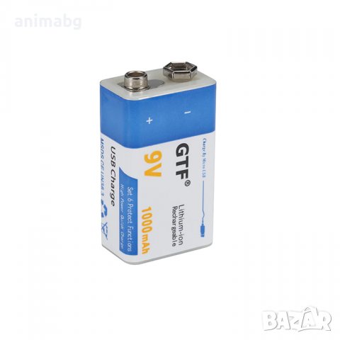 ANIMABG Литиево-йонна акумулаторна батерия, 9V, Micro USB, 1 брой, снимка 4 - Друга електроника - 37765143