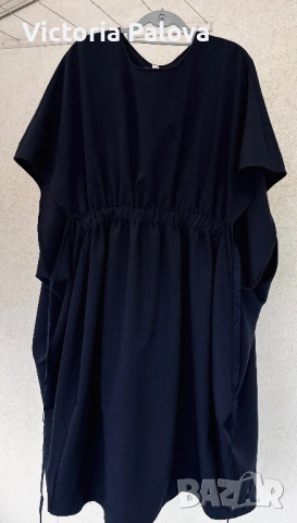 Уникална авангардна находка на Souvenir Italy - Нестандартен силует в Deep Navy, снимка 3 - Рокли - 53953605