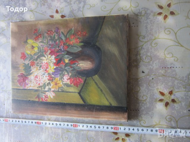 Стара рисувана  картина  масло  върху платно 10