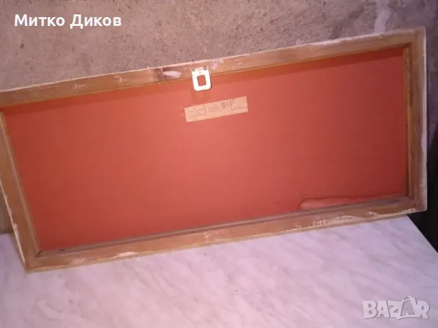 Платно картина flamingos Walther 1989г-подписана горе вляво 71х31х3см без рамка 69х29см, снимка 14 - Картини - 48998806