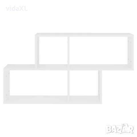 vidaXL Стенен рафт, бял, 100x18x53 см, инженерно дърво, снимка 4 - Етажерки - 56147804