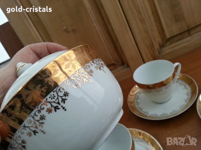 Порцелан чаши за чай Чехословакия с позлата, снимка 8 - Антикварни и старинни предмети - 35088758