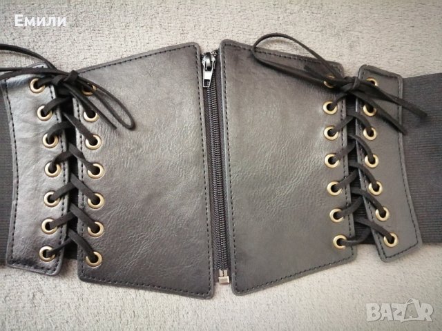 Корсет колан от еко кожа с връзки и цип, снимка 11 - Колани - 37512612