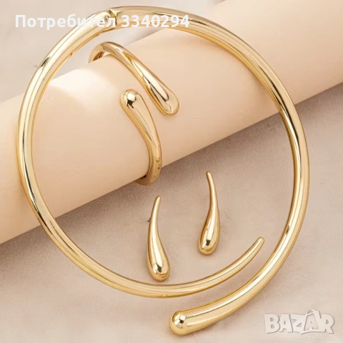 Дамски комлект бижута 3 части от неръждаема стомана, снимка 3 - Бижутерийни комплекти - 54115332