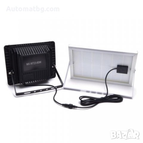 Външна улична лампа Automat, прожектор със соларен панел, влагозащитена, Мощност 200W, IP66, Black, снимка 2 - Соларни лампи - 37003934