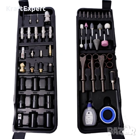 ПРОМО ПАКЕТ Пневматични инструменти 72ч + Компресор за въздух 50л. KraftWorld, снимка 6 - Компресори - 50600574