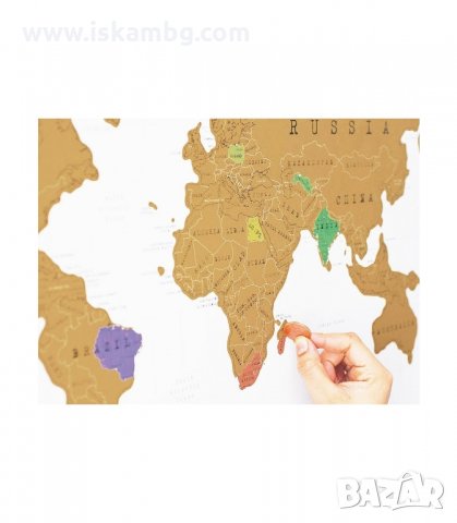 СКРЕЧ КАРТА НА СВЕТА ЗА ИЗТРИВАНЕ - код 1078, снимка 7 - Картини - 34061372