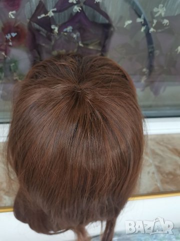 Нова средна дължина кестенява перука с бретон - 45 см. - мод.18, снимка 8 - Аксесоари за коса - 24152051