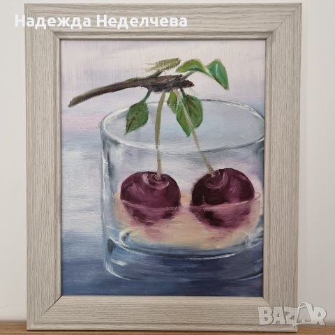 Авторска картина с маслени бои на фазер 20/25 см., снимка 2 - Картини - 44212858