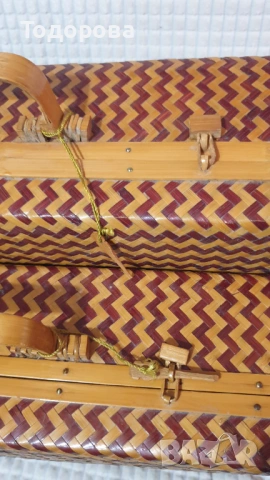 Чифт екзотични плетени куфари, снимка 3 - Антикварни и старинни предмети - 53210176