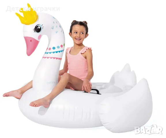 Надуваема играчка INTEX Величествен лебед, 142 х 137 х 99 см, дюшек , снимка 5 - Надуваеми играчки - 50394509