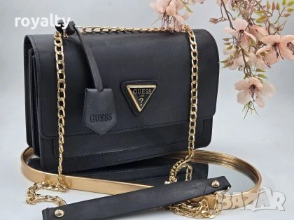 Guess Нова Черна Дамска Кожена Чанта 
