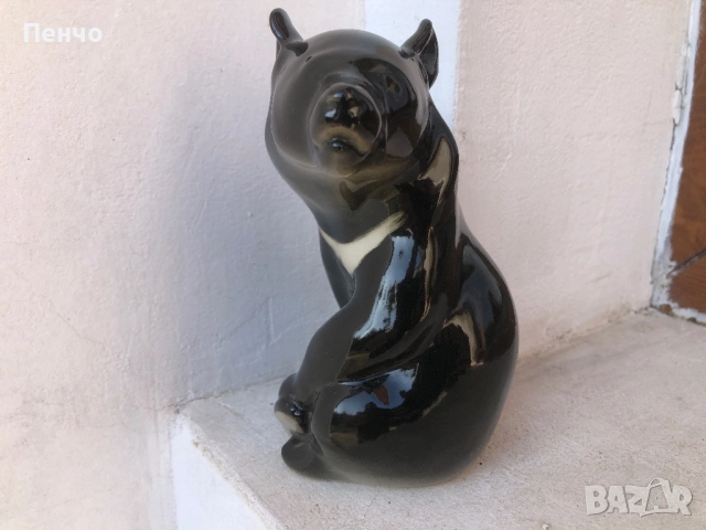 стара порцеланова фигурка МЕЧКА - Ломоносов /ЛФЗ/, снимка 3 - Антикварни и старинни предмети - 50366309