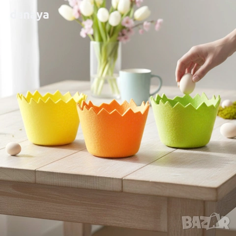 6506 Великденски панер за яйца декоративна кошничка, 15 см, снимка 2 - Аксесоари за кухня - 53912251