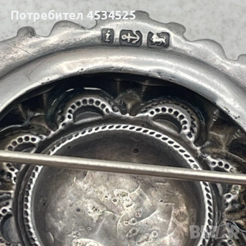 Антична сребърна брошка (Birmingham, 1909 г.) – 117 години история, снимка 4 - Антикварни и старинни предмети - 54173734