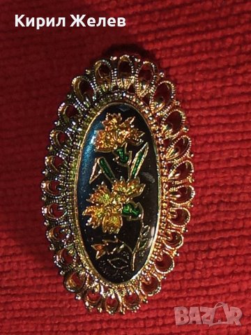ПОЗЛАТЕНА ПРЕКРАСНА КРАСИВА ВИНТИДЖ АРТ ФЛОРАЛНА БРОШКА АЖУРНА отБЛАГОРОДНА НЕРЪЖДАЕМА СТОМАНА 32601