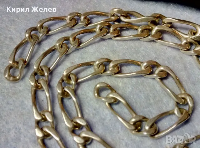 СТАР СРЕБЪРЕН ЛАНЕЦ СИНДЖИР КЮСТЕК СРЕБРО 925 КЛАСИЧЕСКА КАРТИЕ ПЛЕТКА с НУЖДА от ЗАКОПЧАЛКА 48257, снимка 2 - Колиета, медальони, синджири - 48480719