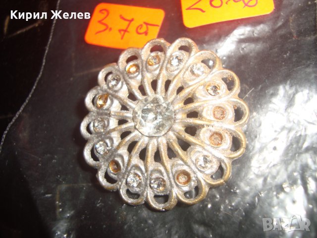 СТАРА СРЕБРИСТА БРОШКА с КРИСТАЛИ 17572, снимка 6 - Антикварни и старинни предмети - 31292783