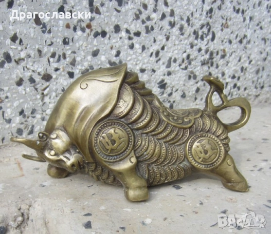 Фигури статуетки преспапие ПИЛЕ ПТИЧЕ месинг БРОНЗ МЕТАЛ ФИГУРА прасе свиня бик статуетка телец коте, снимка 8 - Други ценни предмети - 28881682