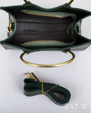 Дамска масленозелена кожена чанта марка Lattemiele , снимка 4 - Чанти - 37114762
