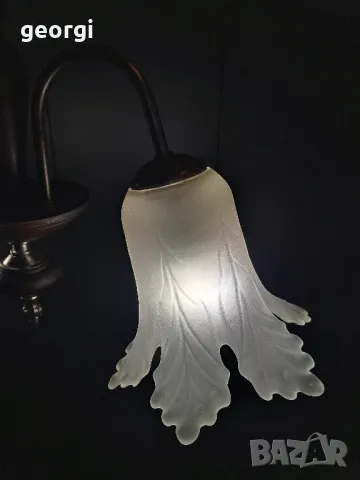 ретро абажур полилей от метал и дърво, снимка 12 - Полилеи - 48211631