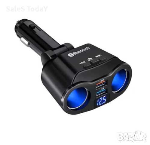 Трансмитер с блутут, 2 USB порта, Свободни ръце-Вграден микрофон, 2 гнезда, снимка 3 - Аксесоари и консумативи - 44782835