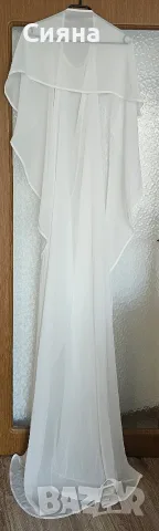 Бяло булчинско наметало, снимка 2 - Сватбени аксесоари - 56105401