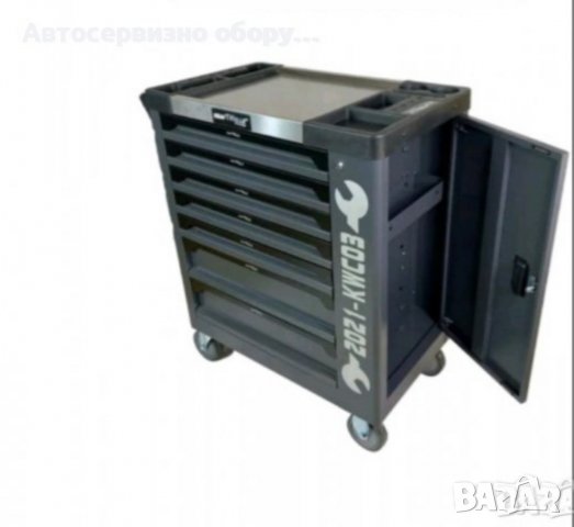 Количка с инструменти 7 чекмеджета метален капак KrafTWelle Здрава стоманена ламарина, снимка 3 - Други инструменти - 37143004