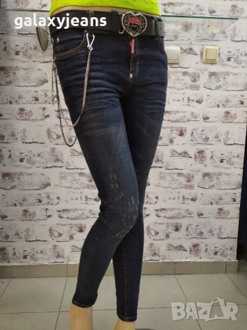 Puccihino- модел slim, тъмни, опушени, надрани, есенен деним с еластан