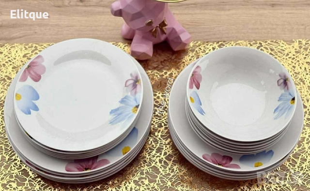 Комплект чинии 24 части с нежни цветя – Свежест и стил за всяка трапеза, снимка 2 - Други - 53269553