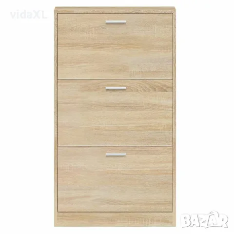 vidaXL Шкаф за обувки, дъб, 59x17x108 см, инженерно дърво, снимка 6 - Шкафове - 56147114