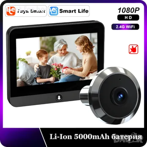 Видео WiFi шпионка IMODIX S50 WiFi, Tuya с подарък SD карта