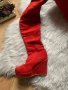 Червени велурени чизми, снимка 3