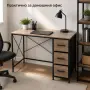 ️ Индустриално бюро с 3 текстилни чекмеджета, снимка 1