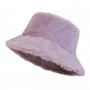 Лилава плюшена шапка идиотка, снимка 1 - Шапки - 39081201