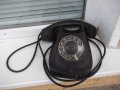 Телефон шайбов черен бакелитов стар от ранния соц, снимка 2