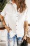 Дамска риза с къс ръкав в бяло, снимка 1 - Ризи - 40526148