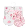 Бебешки Ръкавици Памук Бели Розови Сърца Зиг Заг - 2 чифта S_1238354, снимка 2
