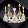 Златна Корона Тиара пластмаса с мъниста за украса декор на торта , снимка 3
