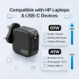 Нова Компактно HP лаптоп зарядно 65W GaN USB-C USB-A UK адаптер контакт, снимка 7
