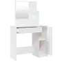 vidaXL Тоалетка с огледало, бяла, 86,5x35x136 см, снимка 7