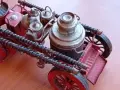 Стара ръчно изработена метална количка пожарна, снимка 4