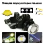 Мощен акумулаторен лед челник за глава LED фенер професионален за лов риболов каска бягане туризъм, снимка 1