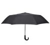 Автоматичен сгъваем чадър за дъжд Черен с кожена дръжка 36,5 см, снимка 2