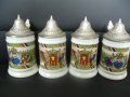 № 7145 четири стари макил порцеланови халбички  - с метални капачета, снимка 6