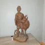 Стара красива дървена фигура ръчна изработка-елен и ловец, снимка 14