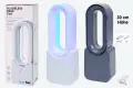 Нов Настолен вентилатор Безлопатков настолен вентилатор с LED осветление, бял, снимка 2