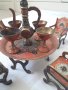 Мини декоративна бронзова маса с 4 стола и сервиз за чай, снимка 6