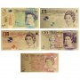 Златни банкноти британски паунд , британска лира GBP , Комплект 5 бр. паунд , Паунд банкнота